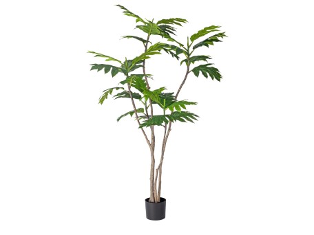 BREADFRUIT TREE ΔΕΝΤΡΟ ΤΕΧΝΗΤΟ ΣΕ ΓΛΑΣΤΡΑ 180cm PE ΠΡΑΣΙΝΟ ΜΕΤΑΞΩΤΟ ΥΦΑΣΜΑ