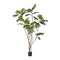 BREADFRUIT TREE ΔΕΝΤΡΟ ΤΕΧΝΗΤΟ ΣΕ ΓΛΑΣΤΡΑ 240cm PE ΠΡΑΣΙΝΟ ΜΕΤΑΞΩΤΟ ΥΦΑΣΜΑ