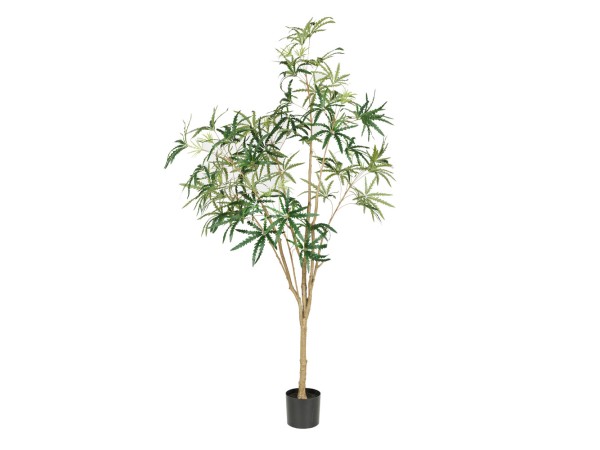 PEACOCK TREE ΔΕΝΤΡΟ ΤΕΧΝΗΤΟ ΣΕ ΓΛΑΣΤΡΑ 220cm PE ΠΡΑΣΙΝΟ ΜΕΤΑΞΩΤΟ ΥΦΑΣΜΑ