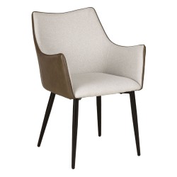 MALONE ΚΑΡΕΚΛΑ ΠΟΛΥΘΡΟΝΑ BEIGE ΛΑΔΙ ΜΑΥΡΟ 46x61x86.5cm