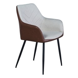 VISITOR ΚΑΡΕΚΛΑ BEIGE TABAC ΜΑΥΡΟ 57.5x57x87cm