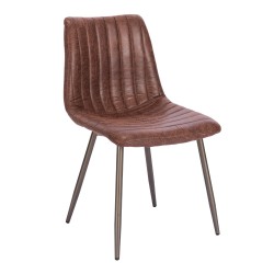 STRIPES ΚΑΡΕΚΛΑ ΚΑΦΕ GUNMETAL 48x56x80cm
