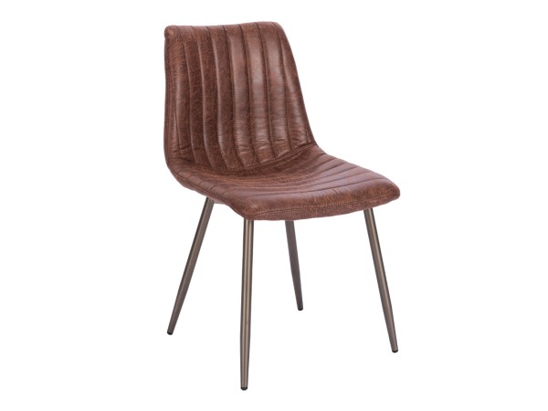 STRIPES ΚΑΡΕΚΛΑ ΚΑΦΕ GUNMETAL 48x56x80cm