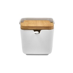 CURVE ΔΟΧΕΙΟ ΑΠΟΘΗΚΕΥΣΗΣ ΜΕ ΚΑΠΑΚΙ 10x10x9cm ΠΟΡΣΕΛΑΝΗ ΛΕΥΚΟ ΦΥΣΙΚΟ BAMBOO