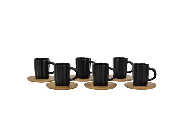 CACTUS ΚΟΥΠΑ ESPRESSO SET 6ΤΜΧ 32x28x7cm ΠΟΡΣΕΛΑΝΗ ΜΑΥΡΟ ΦΥΣΙΚΟ BAMBOO CACTUS ΚΟΥΠΑ ESPRESSO SET 6ΤΜΧ 32x28x7cm ΠΟΡΣΕΛΑΝΗ ΜΑΥΡΟ ΦΥΣΙΚΟ BAMBOO
