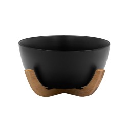 CURVE ΜΠΩΛ ΣΕΡΒΙΡΙΣΜΑΤΟΣ 23x23x13cm ΠΟΡΣΕΛΑΝΗ ΜΑΥΡΟ ΦΥΣΙΚΟ BAMBOO