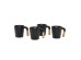 NORDIC ΚΟΥΠΑ SET 4ΤΜΧ 13x23x9cm ΠΟΡΣΕΛΑΝΗ ΜΑΥΡΟ ΦΥΣΙΚΟ BAMBOO
