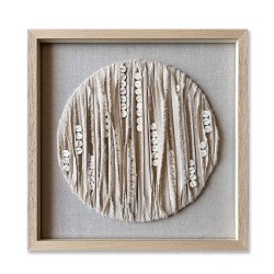 PURE NATURE ΠΙΝΑΚΑΣ ΔΙΑΚΟΣΜΗΣΗΣ 60x60x4cm ΥΦΑΣΜΑ ΜΠΕΖ ΓΥΑΛΙ ΦΥΣΙΚΟ