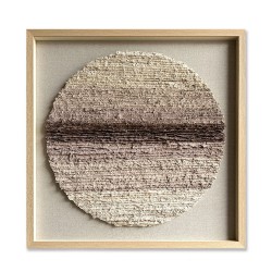 EARTHSCAPE ROUND ΠΙΝΑΚΑΣ ΔΙΑΚΟΣΜΗΣΗΣ 80x80x4cm ΧΑΡΤΙ ΜΠΕΖ ΚΑΦΕ ΓΥΑΛΙ ΦΥΣΙΚΟ
