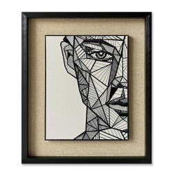 OPTICAN GEOMETRY ΠΙΝΑΚΑΣ ΔΙΑΚΟΣΜΗΣΗΣ 60x70x4cm ΧΑΡΤΙ ΛΕΥΚΟ ΜΑΥΡΟ ΜΠΕΖ ΓΥΑΛΙ ΜΑΥΡΟ