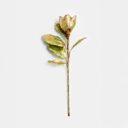 MAGNOLIA ΛΟΥΛΟΥΔΙ ΤΕΧΝΗΤΟ 58cm ΥΦΑΣΜΑ ΠΡΑΣΙΝΟ ΧΡΥΣΟ PVC