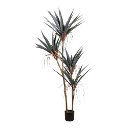 GLADIOLUS ΔΕΝΤΡΟ ΤΕΧΝΗΤΟ ΣΕ ΓΛΑΣΤΡΑ 180cm PVC ΠΡΑΣΙΝΟ ΜΑΥΡΟ ΤΣΙΜΕΝΤΟ