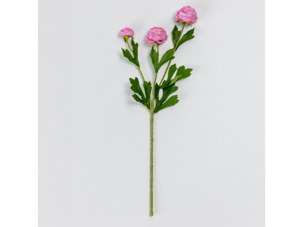 RANUNCULUS ΛΟΥΛΟΥΔΙ ΤΕΧΝΗΤΟ 42cm POLYESTER ΡΟΖ ΠΡΑΣΙΝΟ