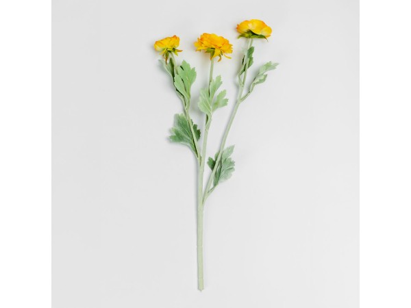 RANUNCULUS ΛΟΥΛΟΥΔΙ ΤΕΧΝΗΤΟ 51cm POLYESTER ΚΙΤΡΙΝΟ ΠΡΑΣΙΝΟ