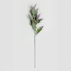 SENECIO CINERARIA ΚΛΑΔΙ ΤΕΧΝΗΤΟ 76cm POLYESTER ΠΡΑΣΙΝΟ ΜΩΒ