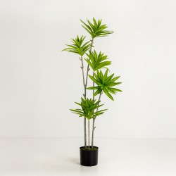 FATSIA ΔΕΝΤΡΟ ΤΕΧΝΗΤΟ ΣΕ ΓΛΑΣΤΡΑ 110cm ΥΦΑΣΜΑ ΠΡΑΣΙΝΟ PVC