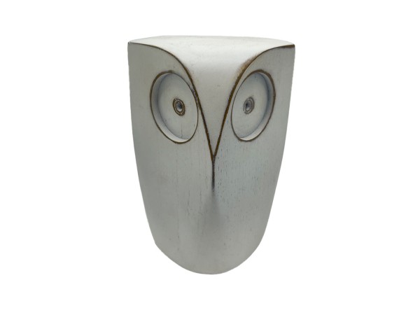 OWL L ΔΙΑΚΟΣΜΗΤΙΚΟ ΚΟΥΚΟΥΒΑΓΙΑ 7x7x14cm POLYRESIN ΛΕΥΚΟ