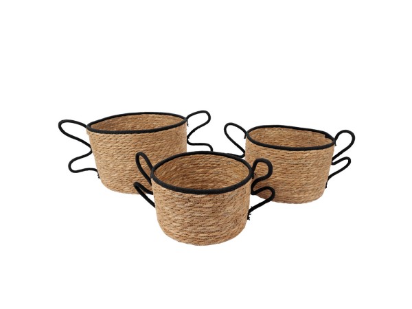 AELIA ΚΑΛΑΘΙ SET 3ΤΜΧ 35x35x23cm SEAGRASS ΦΥΣΙΚΟ ΜΑΥΡΟ AELIA ΚΑΛΑΘΙ SET 3ΤΜΧ 35x35x23cm SEAGRASS ΦΥΣΙΚΟ ΜΑΥΡΟ