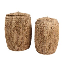 KEA ΚΑΛΑΘΙ ΜΕ ΚΑΠΑΚΙ SET 2ΤΜΧ 47x47x63cm SEAGRASS ΦΥΣΙΚΟ