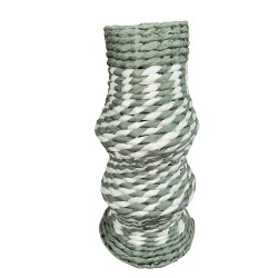 KEA ΒΑΖΟ ΜΕ ΚΑΠΑΚΙ 12x12x35cm PAPER ROPE ΦΥΣΙΚΟ ΛΕΥΚΟ ΜΕΝΤΑ