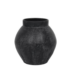 LAVA ΒΑΖΟ 30x30x30cm ΜΕΤΑΛΛΟ ΜΑΥΡΟ