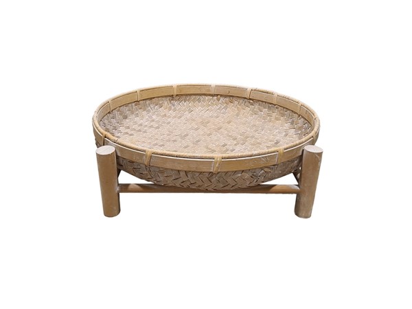 ITHAKI ΔΙΣΚΟΣ ΜΕ ΒΑΣΗ 45x45x13cm ΞΥΛΟ ΕΛΑΤΟΥ WHITE WASHED