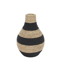 NUBIA ΒΑΖΟ 29x29x43cm ΣΧΟΙΝΙ ΦΥΣΙΚΟ ΜΑΥΡΟ PLYWOOD