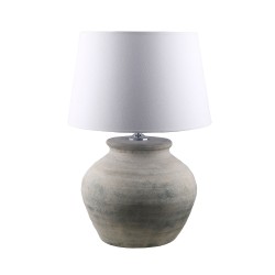 DILOS ΦΩΤΙΣΤΙΚΟ ΕΠΙΤΡΑΠΕΖΙΟ 38x38x77cm ΚΕΡΑΜΙΚΟ ΓΚΡΙ ΛΙΝΟ ΛΕΥΚΟ