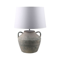 DILOS ΦΩΤΙΣΤΙΚΟ ΕΠΙΤΡΑΠΕΖΙΟ 34x34x62cm ΚΕΡΑΜΙΚΟ ΓΚΡΙ ΛΙΝΟ ΛΕΥΚΟ
