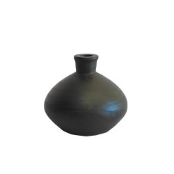 NUBIA ΒΑΖΟ 17x17x16cm ΞΥΛΟ ΜΑΥΡΟ
