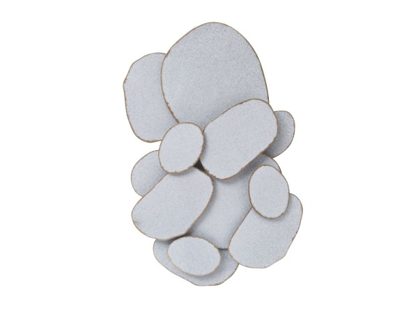 PEBBLES ΔΙΑΚΟΣΜΗΤΙΚΟ ΤΟΙΧΟΥ 63x7x97cm ΜΕΤΑΛΛΟ ΛΕΥΚΟ ΓΚΡΙ ΧΡΥΣΟ