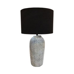 MARBUK ΦΩΤΙΣΤΙΚΟ ΕΠΙΤΡΑΠΕΖΙΟ 17x17x60cm ΚΕΡΑΜΙΚΟ ΓΚΡΙ ΥΦΑΣΜΑ ΜΑΥΡΟ