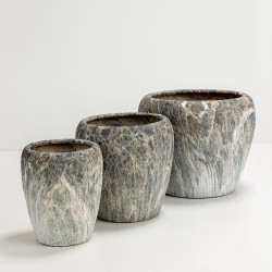 GASHER ΓΛΑΣΤΡΑ ΣΕΤ 3ΤΜΧ 42x42x35cm ΚΕΡΑΜΙΚΟ ΑΝΘΡΑΚΙ ΜΠΕΖ