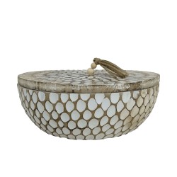 AMAR ΚΟΥΤΙ ΑΠΟΘΗΚΕΥΣΗΣ 34x34x12cm ΞΥΛΟ ΚΑΦΕ ΛΕΥΚΟ