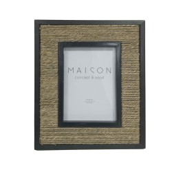 JUNO ΚΟΡΝΙΖΑ 29x25x2cm SEAGRASS ΦΥΣΙΚΟ ΜΑΥΡΟ ΓΥΑΛΙ