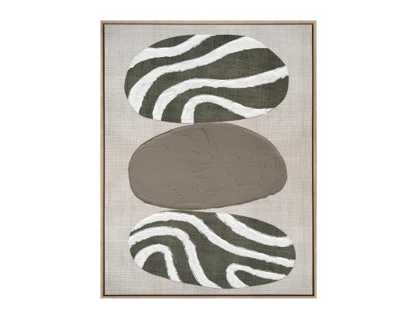 SLATE B ΠΙΝΑΚΑΣ ΔΙΑΚΟΣΜΗΤΙΚΟΣ ΜΕ ΚΟΡΝΙΖΑ 75x100x4cm ΚΑΜΒΑΣ ΛΑΔΙ ΜΠΕΖ ΛΕΥΚΟ PS
