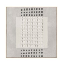 FRAMED DREAM ΠΙΝΑΚΑΣ ΔΙΑΚΟΣΜΗΤΙΚΟΣ ΜΕ ΚΟΡΝΙΖΑ 80x80x4cm ΚΑΜΒΑΣ ΓΚΡΙ ΑΝΟΙΧΤΟ ΜΠΕΖ ΞΥΛΟ