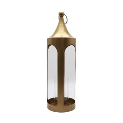LUM ΦΑΝΑΡΙ ΡΕΣΩ 19x19x64cm ΜΕΤΑΛΛΟ ΧΡΥΣΟ ΜΕΤΑΛΛΙΚΟ ΓΥΑΛΙ