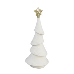 XMAS DREAM.II ΧΡΙΣΤΟΥΓΕΝΝΙΑΤΙΚΟ ΔΙΑΚΟΣΜΗΤΙΚΟ ΔΕΝΤΡΟ 11x9x25cm POLYRESIN ΛΕΥΚΟ ΧΡΥΣΟ