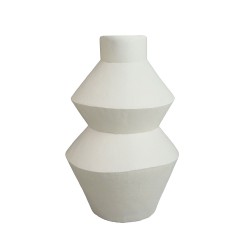 TERRE ΔΙΑΚΟΣΜΗΤΙΚΟ ΒΑΖΟ 20x20x32cm POLYRESIN ΛΕΥΚΟ