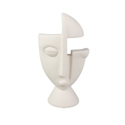 HALF FACE ΔΙΑΚΟΣΜΗΤΙΚΟ ΠΡΟΣΩΠΟ 16x10x29cm POLYRESIN OFF WHITE