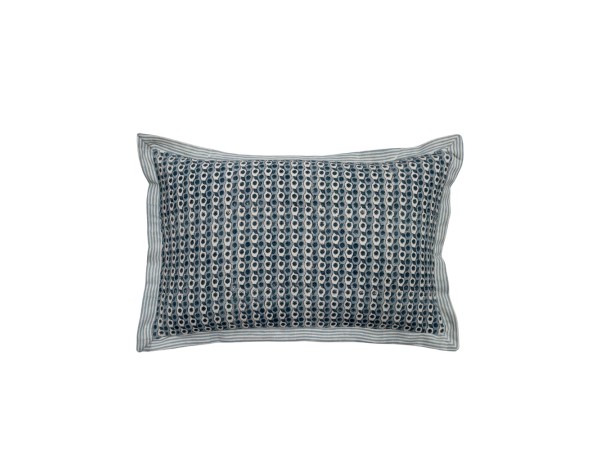 SEA BREEZE ΔΙΑΚΟΣΜΗΤΙΚΟ ΜΑΞΙΛΑΡΙ 60x40cm ΥΦΑΣΜΑ ΜΠΛΕ ΑΝΘΡΑΚΙ