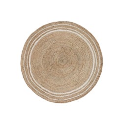 CERCLE A ΧΑΛΙ 120x120cm ΓΙΟΥΤΑ ΜΠΕΖ ΚΑΦΕ ΛΕΥΚΟ