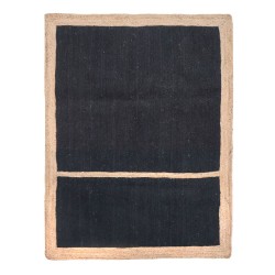 FRAME RUG B ΧΑΛΙ 200x300cm ΓΙΟΥΤΑ ΜΑΥΡΟ ΜΠΕΖ