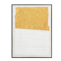 DUE MONDI ΠΙΝΑΚΑΣ ΔΙΑΚΟΣΜΗΤΙΚΟΣ ΜΕ ΚΟΡΝΙΖΑ 90x120x4cm ΚΑΜΒΑΣ ΜΠΕΖ ΜΟΥΣΤΑΡΔΙ ΞΥΛΟ ΜΑΥΡΟ