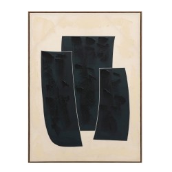 VISUELLE ΠΙΝΑΚΑΣ ΔΙΑΚΟΣΜΗΤΙΚΟΣ ΜΕ ΚΟΡΝΙΖΑ 90x120x4cm ΚΑΜΒΑΣ ΜΠΕΖ ΜΑΥΡΟ ΞΥΛΟ ΦΥΣΙΚΟ