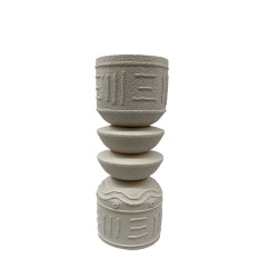 ANCIENT ΚΗΡΟΠΗΓΙΟ 10x10x25cm POLYRESIN ΑΣΠΡΟ