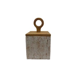 COPPER A ΚΟΥΤΙ ΑΠΟΘΗΚΕΥΣΗΣ 12x12x21cm POLYRESIN STONE ΦΥΣΙΚΟ