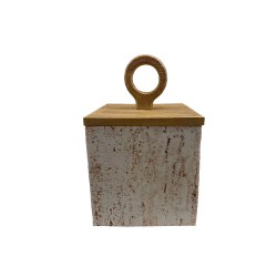 COPPER B ΚΟΥΤΙ ΑΠΟΘΗΚΕΥΣΗΣ 15x15x24cm POLYRESIN STONE ΦΥΣΙΚΟ
