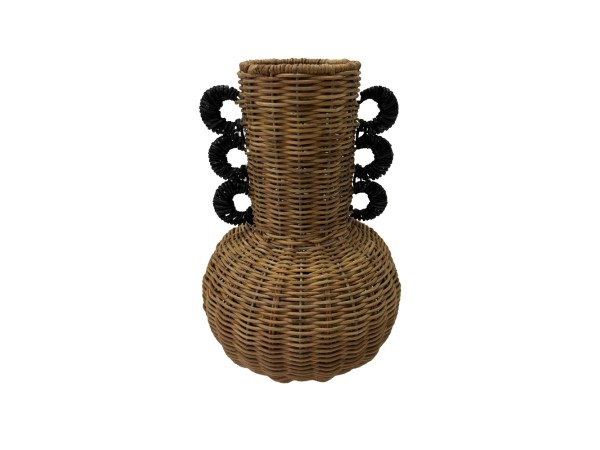 ARUNDO ΒΑΖΟ 24x24x35cm RATTAN ΦΥΣΙΚΟ ΦΥΣΙΚΟ ΜΑΥΡΟ